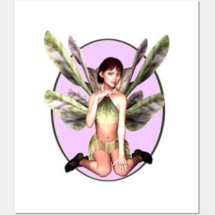 Cute elf fairy faerie with butterfly wings Posters and Art